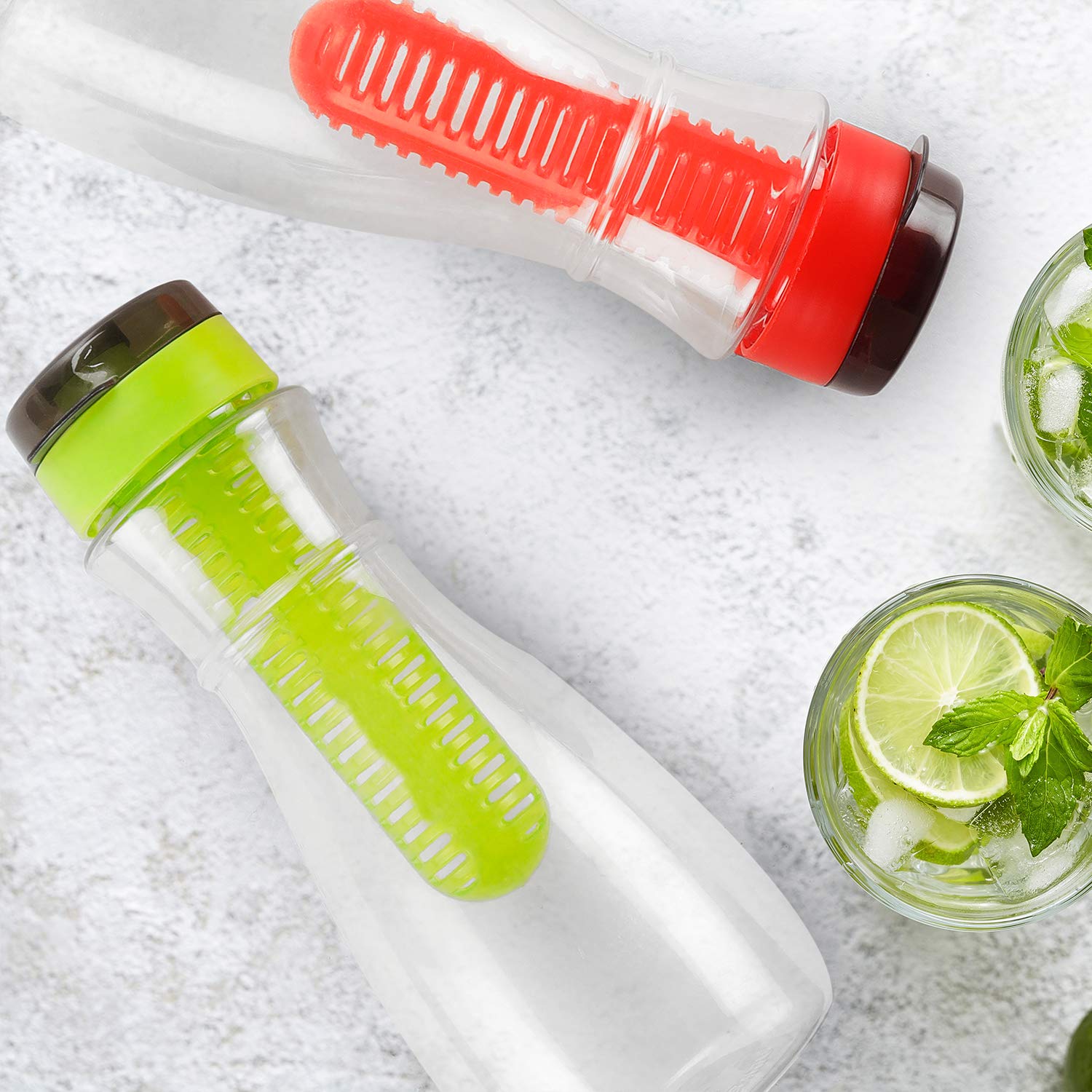 Oliveware Infuser Jug | 1000 Ml | Plastic | Removable Core & Lid | BPA Free | for Fruit & Tea Infusion | Dishwasher & Fridge Safe | Green