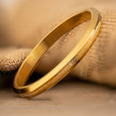 Gold Ik Onkar Satnam Mantra MicroCarved Punjabi Kada Stainless Kada For Everyday Wear | Gloss Finish