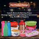 oliveware with Device Plastic Masala Box with Spoon - 700 microliters, 7 Containers with Spoon, Yellow