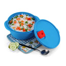 oliveware SOPL Micro Dynasty Food Storage Containers with Air Vent Lid, BPA-Free, Microwave Safe & Leak Proof, Set of 2 (2000L Big + 900 ml Small) - Blue