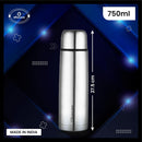 SOPL-OLIVEWARE Haze Vacuum Double Wall Bottle, Stainless Steel (750ml), Hot & Cold, Insulated Bottle, Fit for Indoor & Outdoors - Silver