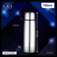 SOPL-OLIVEWARE Haze Vacuum Double Wall Bottle, Stainless Steel (750ml), Hot & Cold, Insulated Bottle, Fit for Indoor & Outdoors - Silver