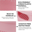 Oliveware Bingo Basket BPA Free Stackable Storage Organisers With Lids, For Clothes, Stationary, Set of2(1 Big & 1 Small, Pink) - 5.2L & 3.4