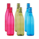 oliveware Premium Mosaic Range Plastic Water Bottle, 1L, Set of 6, Multicolour