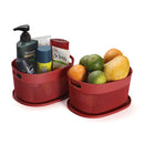 SOPL- Oliveware (logo) with Device Bingo Basket Stackable Storage Organiser With Lids For Clothes & Toys, BPA Free Plastic, Set of 2 Small -3.4 L(Maroon)
