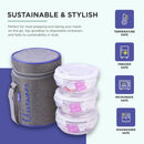 SOPL-OLIVEWARE Innox Glassware Lunchbox, Borosilicate Glass Containers, Microwave Safe & Leak Proof, 3 Containers with BPA Free Airtight Lid (400ml) Each - Blue