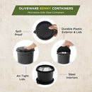 oliveware SOPL (logo) with Device Benny Containers with BPA Free Airtight Lid, Inside Steel Container, Microwave Safe & Leak Proof, Home & Office Use, Set of 2 (450ml) - Black, Stainless Steel