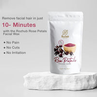 Rozhub Naturals Rose Petals Facial Wax Powder - Gentle Petal-Soft Skin at Your Fingertips - 100g