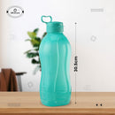 oliveware Jumbo 2 Litre Water Bottle, 100% Leak Proof, BPA Free Premium Plastic Bottle, for Home, Office & Gym, Sturdy with Holder, Pack of 2 (Purple & Blue)