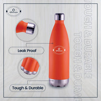 SOPL-OLIVEWARE Sigma Vacuum Double Wall Bottle, Stainless Steel, Hot & Cold, Insulated Bottle, Fit for Indoor & Outdoors (500 Ml, Orange)