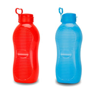 oliveware King Plastic Water Bottle, 2L, Set of 2, Red And Blue