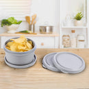 Oliveware Air Tight Lids for Benny Container | Set of 3 | Spill Proof | Leak Proof | For 290ml, 450ml, 600ml | Dishwasher & Freezer Safe (Grey)