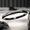 Black 108 Ik Onkar MicroCarved Punjabi Kada Stainless Kada For Everyday Wear | Gloss Finish