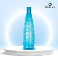 oliveware Stunning Range Premium PET Water Bottle With Better Grip, BPA Free & 100% Leak Proof, 1 Litre Bottle, For Home & Office Use, Pack of 6 - Blue