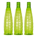 oliveware Stunning Range Premium PET Water Bottle With Better Grip, BPA Free & 100% Leak Proof, 1 Litre Bottle, For Home & Office Use, Pack of 3 - Green