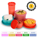 Oliveware Food Saver Set | 4 Air-Tight & Spill Proof Containers with Sipper | Multi Use & Storage | Leak Proof & Microwave Safe | Highgrade Plastic