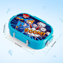 Oliveware Snacky Kids Lunch Box, Stainless Steel in 700ml Include Sabzi Container(180ml) & Steel Spoon, Food Grade BPA Free, Leak Proof & Colourful Designs (Blue)