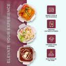 SOPL-OLIVEWARE Duke Glassware Lunchbox, Borosilicate Glass & Microwave Proof, Safety Lock Airtight Lid, 3 Container with 320ml Each - Red