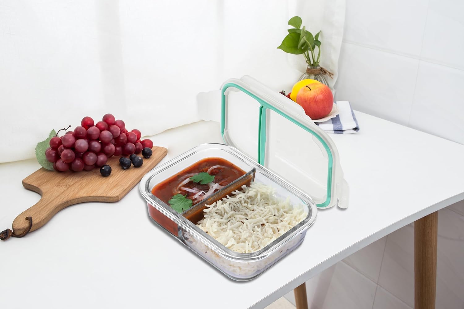 Oliveware Elite Microwave Safe Two Compartment Lunch Box for Kids