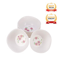 oliveware Printed Square Bowl Small Purple- 200 ml | Set of 6