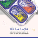 Oliveware Bento Master 3 Lunch Box | with 3 dividers | Steel Spoon | Stainless Steel | Dishwasher & Freezer Safe