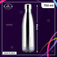 SOPL-OLIVEWARE Camo Vacuum Double Wall Bottle, Stainless Steel (750ml), Hot & Cold, Insulated Bottle, Fit for Indoor & Outdoors - Silver