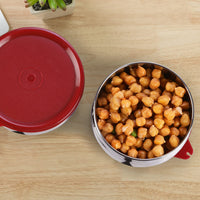 oliveware SOPL (logo) with Device Wonder Stainless Steel Containers, Leak Proof & Spill Proof, Dishwasher Safe, Set of 2 (450ml) Each - Red