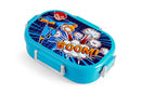 Oliveware Snacky Kids Lunch Box, Stainless Steel in 700ml Include Sabzi Container(180ml) & Steel Spoon, Food Grade BPA Free, Leak Proof & Colourful Designs (Blue)