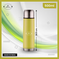 SOPL-OLIVEWARE Spyker Vacuum Double Wall Flask Bottle, Stainless Steel (500ml), Hot & Cold, Insulated Bottle, Fit for Indoor & Outdoors - Green