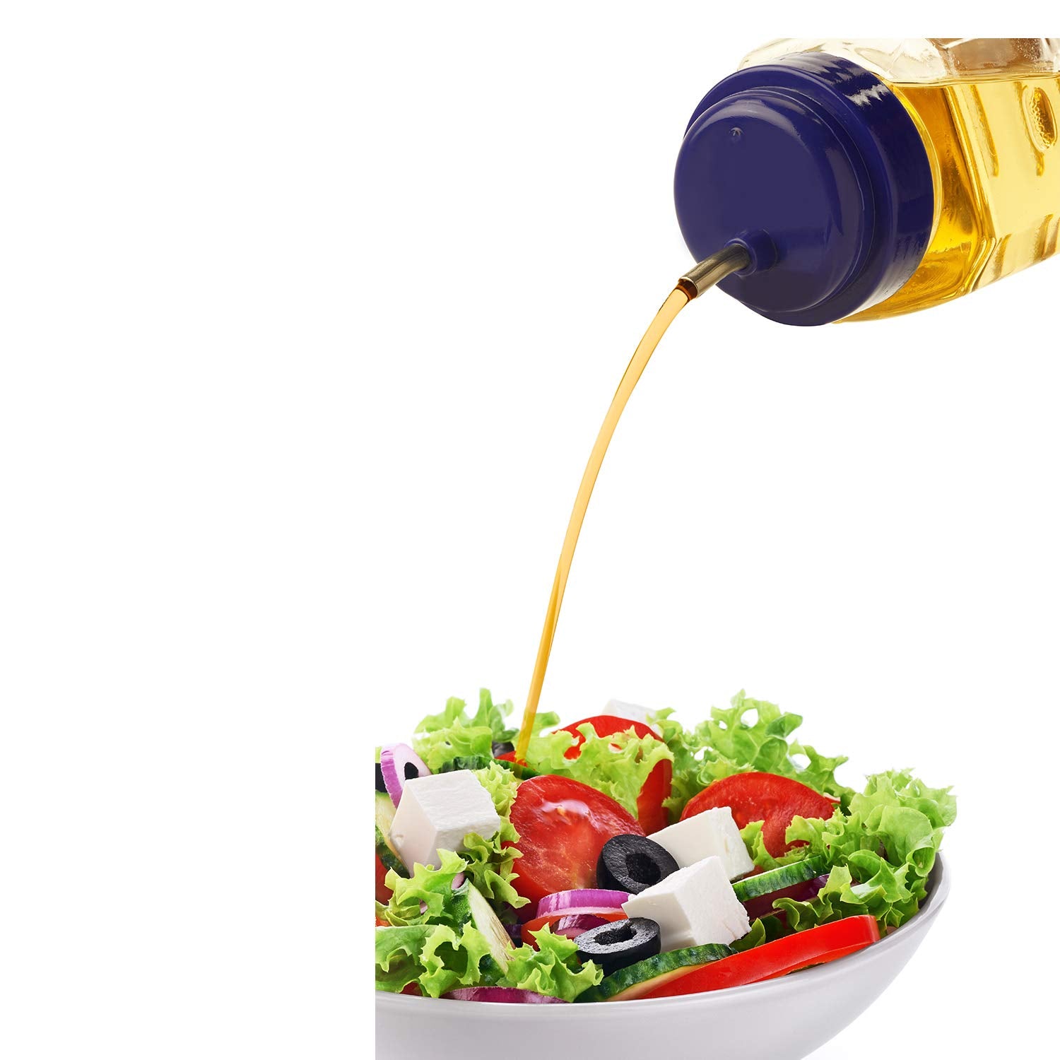 oliveware Oil Dispenser - Blue | Easy to Pour | Leak-Proof | Oil Container Transparent | 1000 ml Capacity | Anti Skid & No Spill Bottle