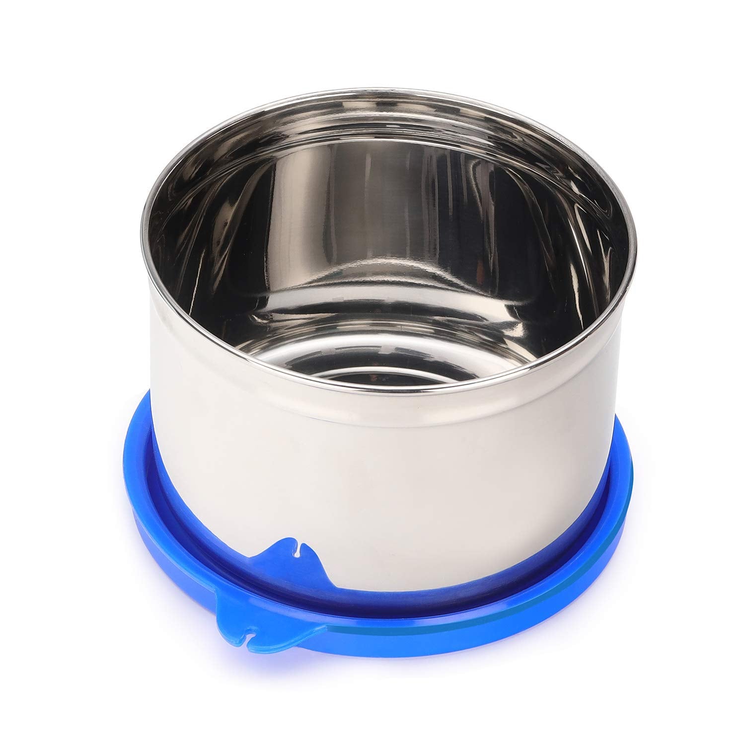 oliveware Magic Storage Containers, 100% Leak Proof and Spill Proof, 2 Stainless Steel Containers with BPA Free Airtight Lid (600ml Each) - Blue