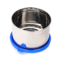 oliveware Magic Storage Containers, 100% Leak Proof and Spill Proof, 2 Stainless Steel Containers with BPA Free Airtight Lid (600ml Each) - Blue