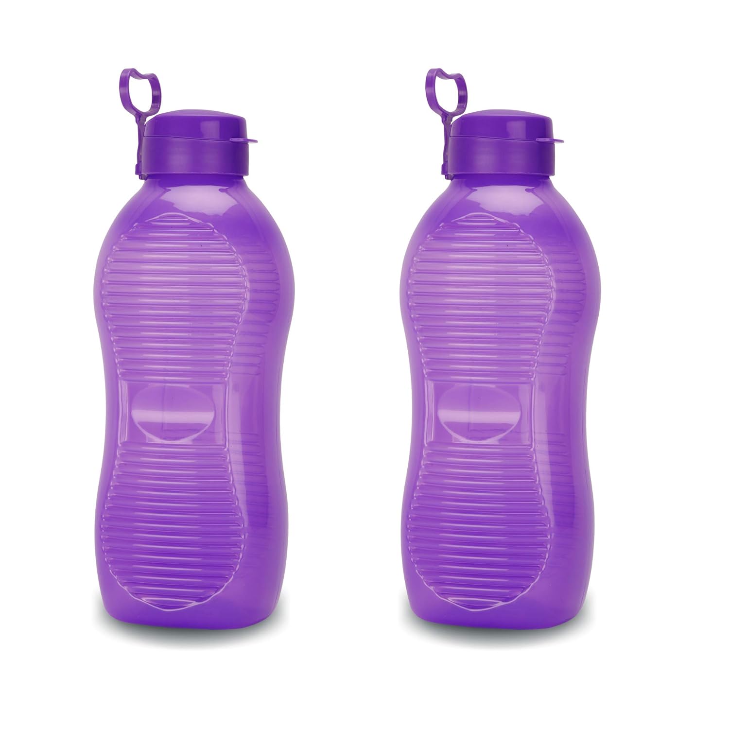 Oliveware King Water Bottle | 2 Litre | with Carry Handle | BPA Free | for Fridge | Home & Office Use | Set of 2 - Purple