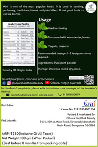 Nxtgen Ayurveda Mint Powder (Pudina) - 100 gm