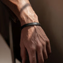 Black Atticus Kada Stainless Steel Openable Oval Kada Bracelet | Waterproof, Anti-tarnish, Rust-free, Skin friendly | 8 mm Bracelets for Men Bracelet