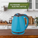 Elegant Electric Kettle by Oliveware, 1.8 litre, 360 degree Rotation, Heat Protection Handle, Automatic Power off - (Blue, 1800 ml)