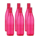 oliveware Premium Mosaic Range Plastic Water Bottle, 1L, Set of 6, Pink