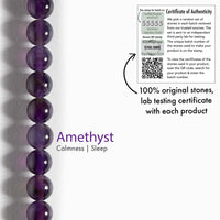 Wellness Amethyst Natural Stone Bracelet with Magsnap | Wellness Amethyst Natural Stone Bracelet | Certified Healing Stones for Calmness & Balance