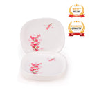 oliveware Set of 6 Square Printed Plate Big Pink