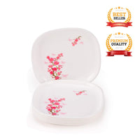oliveware Set of 6 Square Printed Plate Big Pink