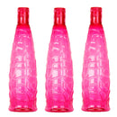 oliveware Stunning Range Premium PET Water Bottle With Better Grip, BPA Free & 100% Leak Proof, 1 Litre Bottle, For Home & Office Use, Pack of 3 - Pink