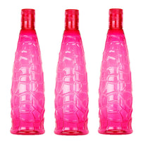 oliveware Stunning Range Premium PET Water Bottle With Better Grip, BPA Free & 100% Leak Proof, 1 Litre Bottle, For Home & Office Use, Pack of 3 - Pink