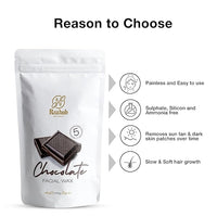 Rozhub Naturals Chocolate Facial Wax Powder - Sweet Skin Treat for a Smooth You - 100g
