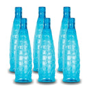 oliveware Stunning Range Premium PET Water Bottle With Better Grip, BPA Free & 100% Leak Proof, 1 Litre Bottle, For Home & Office Use, Pack of 6 - Blue