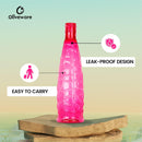 oliveware Stunning Range Premium PET Water Bottle With Better Grip, BPA Free & 100% Leak Proof, 1 Litre Bottle, For Home & Office Use, Pack of 3 - Multi