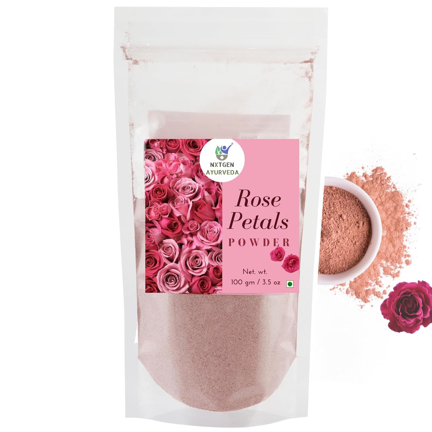 Nxtgen Ayurveda Rose Petal Powder | 100g | Gulab Patti | Pure | Edible