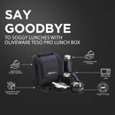 SOPL-OLIVEWARE Teso Lunch Box With Plastic Cutlery,3 Microwave Safe Inner Steel Containers With Bpa Free Lids(290Ml,450Ml&600Ml)Plastic Pickle Box(130Ml)Steel Water Bottle(750Ml)-Black,290 Milliliter