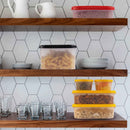 Oliveware Modular Storage Containers with Airtight Lid, BPA Free, For Pulses, Rice, Dal & Atta, Set of 4 (2x600ml, 2x180ml) - Yellow