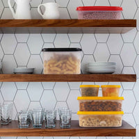 Oliveware Modular Storage Containers with Airtight Lid, BPA Free, For Pulses, Rice, Dal & Atta, Set of 4 (2x600ml, 2x180ml) - Yellow