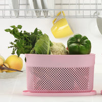 Oliveware Bingo Basket BPA Free Stackable Storage Organisers With Lids, For Clothes, Toys, Stationary, Set of 2B - 5.2 Litere (Pink)